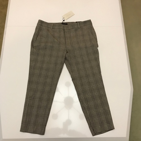 NWT Zara Woman Chino Fit Glen Plaid Checkered Pants Waist 36 - Picture 14 of 14